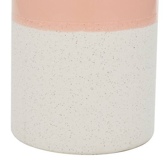 Pink Ceramic Modern Vase, 10" x 6" x 6"